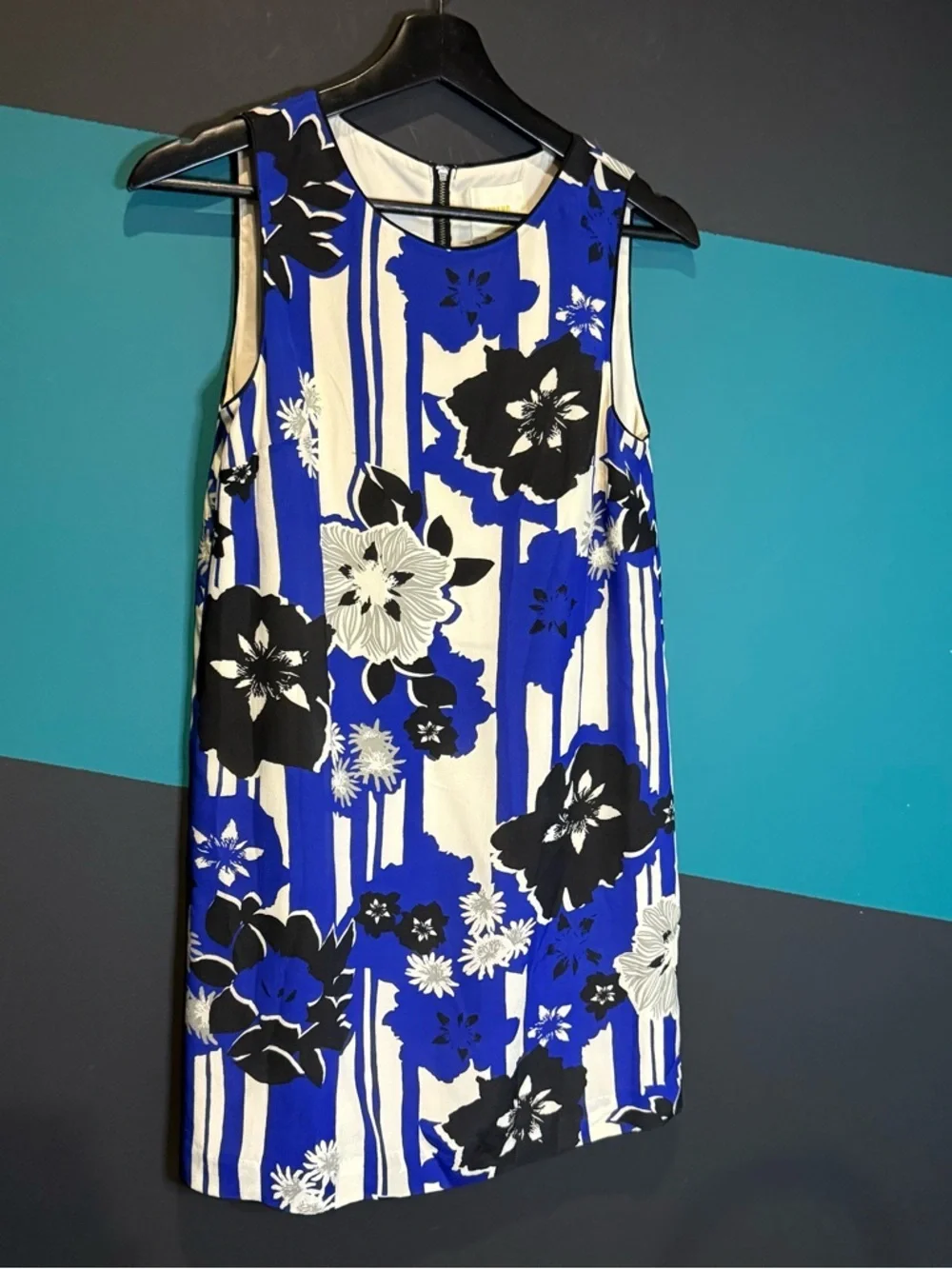 Maeve Silk Canna Shift Dress Sizes 0P Blue Motif ANTHROPOLOGIE Preppy Business - Picture 6 of 15
